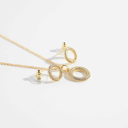 Gold Eternity Pendant Set
