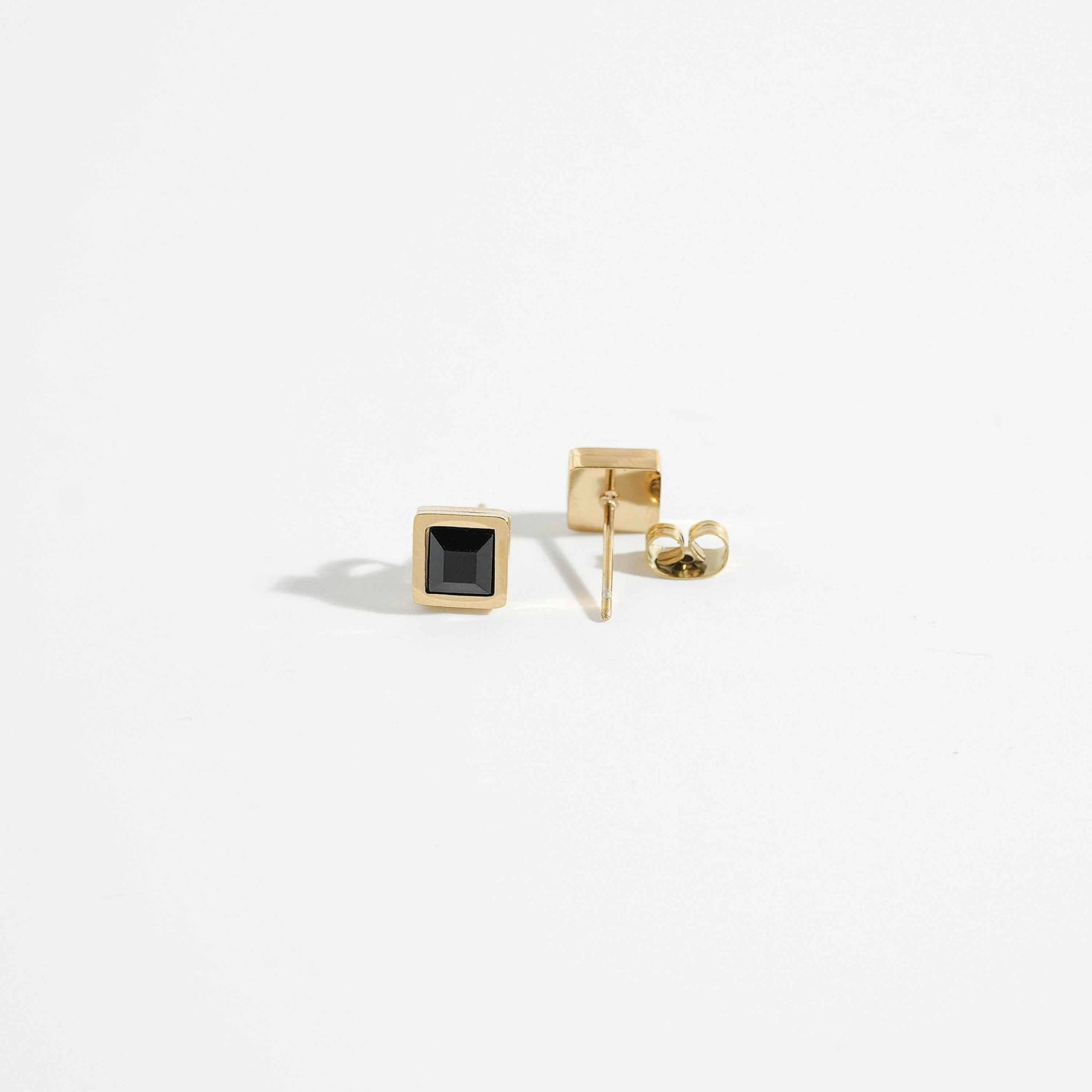 Cubic Gold Studs Earring – close-up detail of design | Magnus