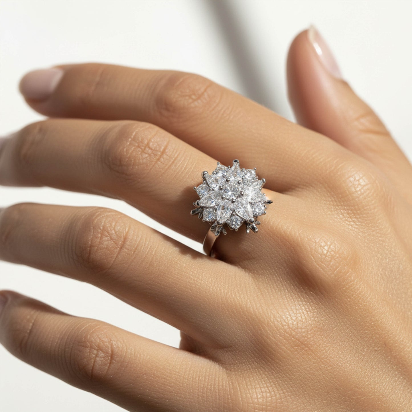 Snow Spin Silver Ring
