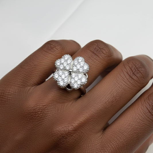 Bloom Spin Silver Ring