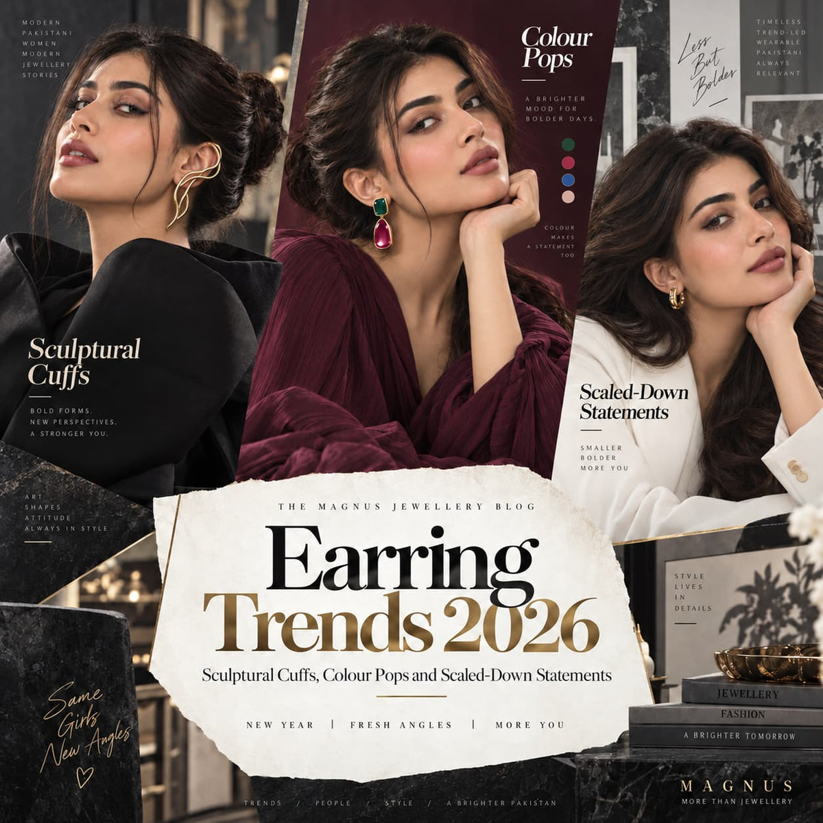 Earring Trends 2026: Sculptural Cuffs, Colour Pops and Scaled-Down Statements