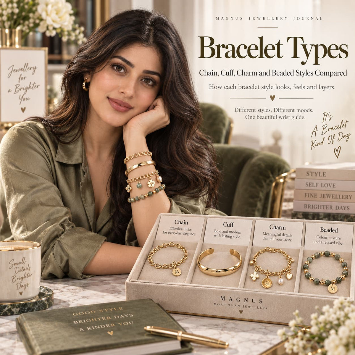 Bracelet Types: Chain, Cuff, Charm and Beaded Styles Compared