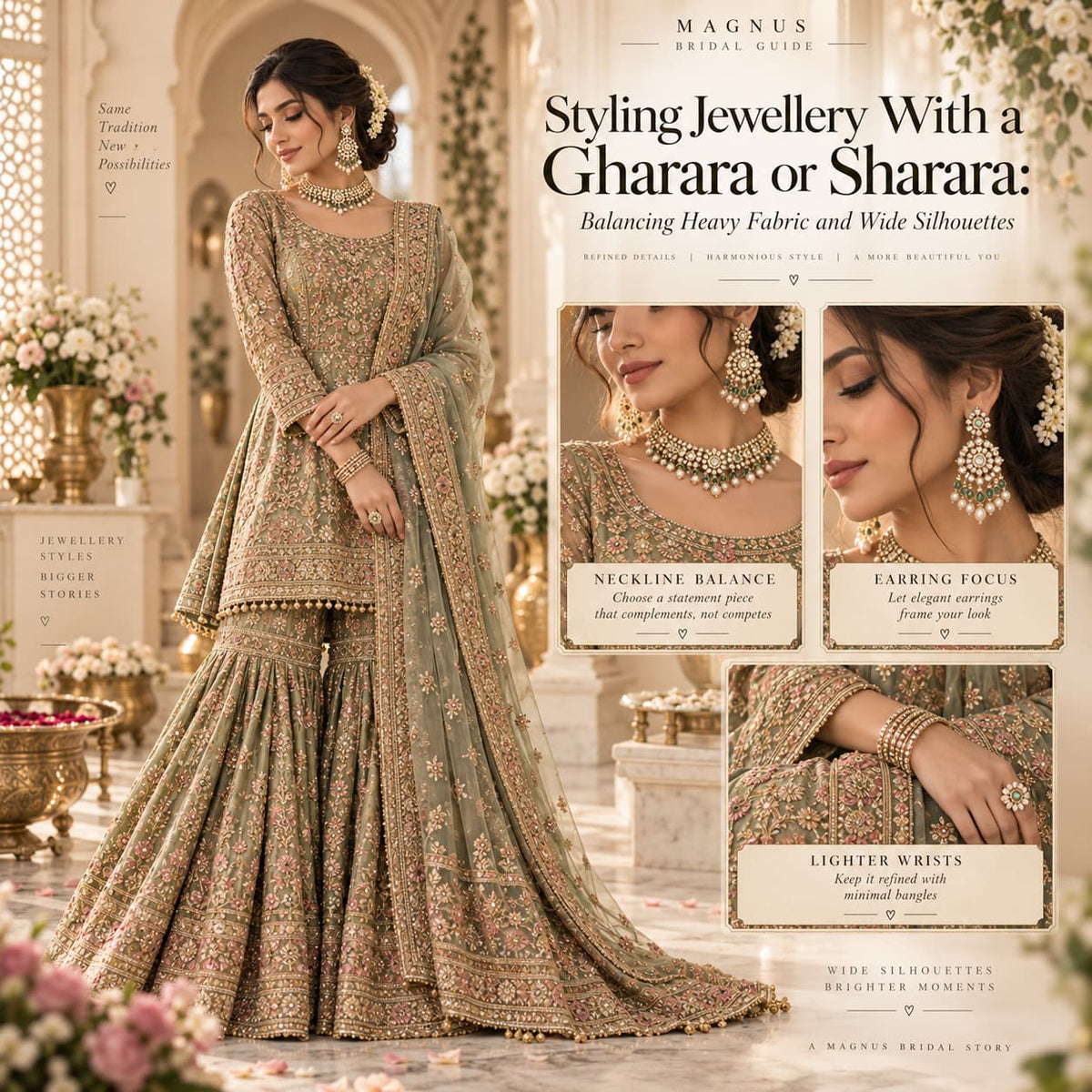 styling jewellery with gharara and sharara