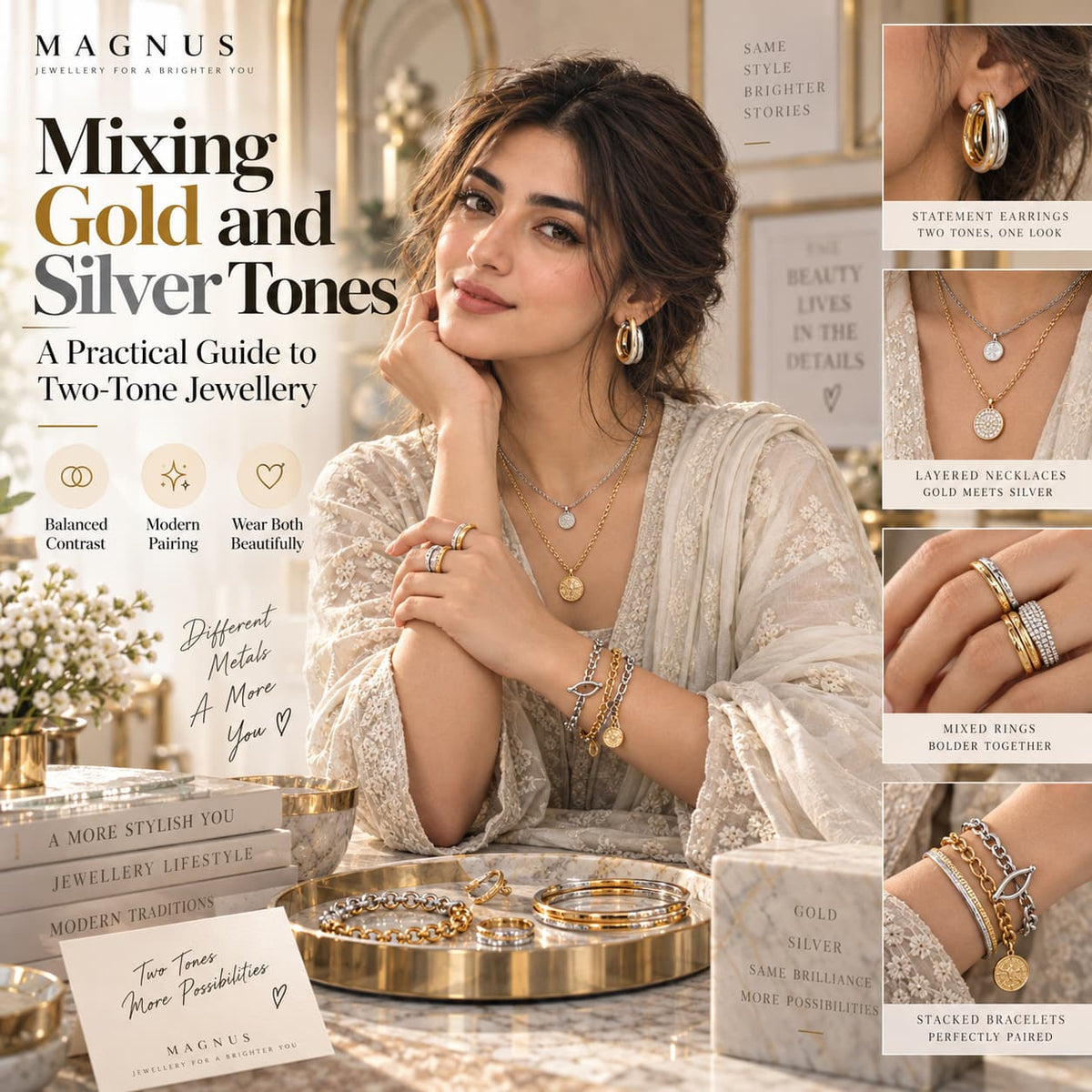 how mix gold and silver tone jewellery