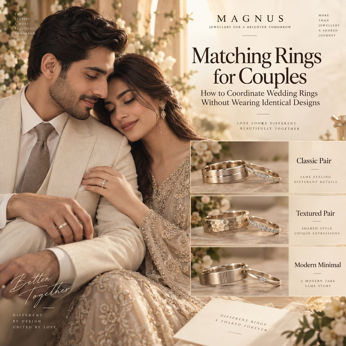Matching Rings for Couples: How to Coordinate Wedding Rings Without Wearing Identical Designs