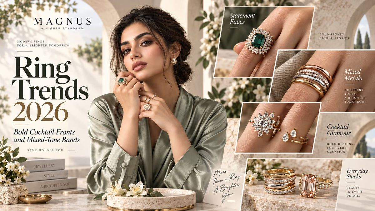 Ring Trends 2026: Bold Cocktail Fronts and Mixed-Tone Bands