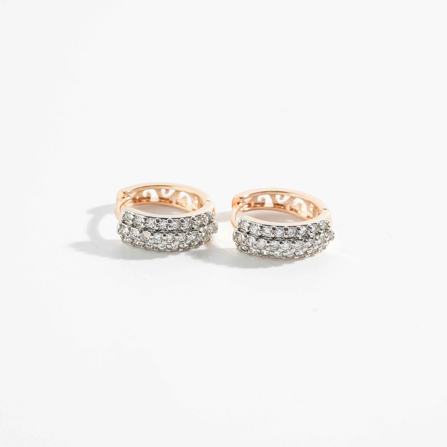 zircon earrings with clear faceted crystal-style fashion jewellery shine