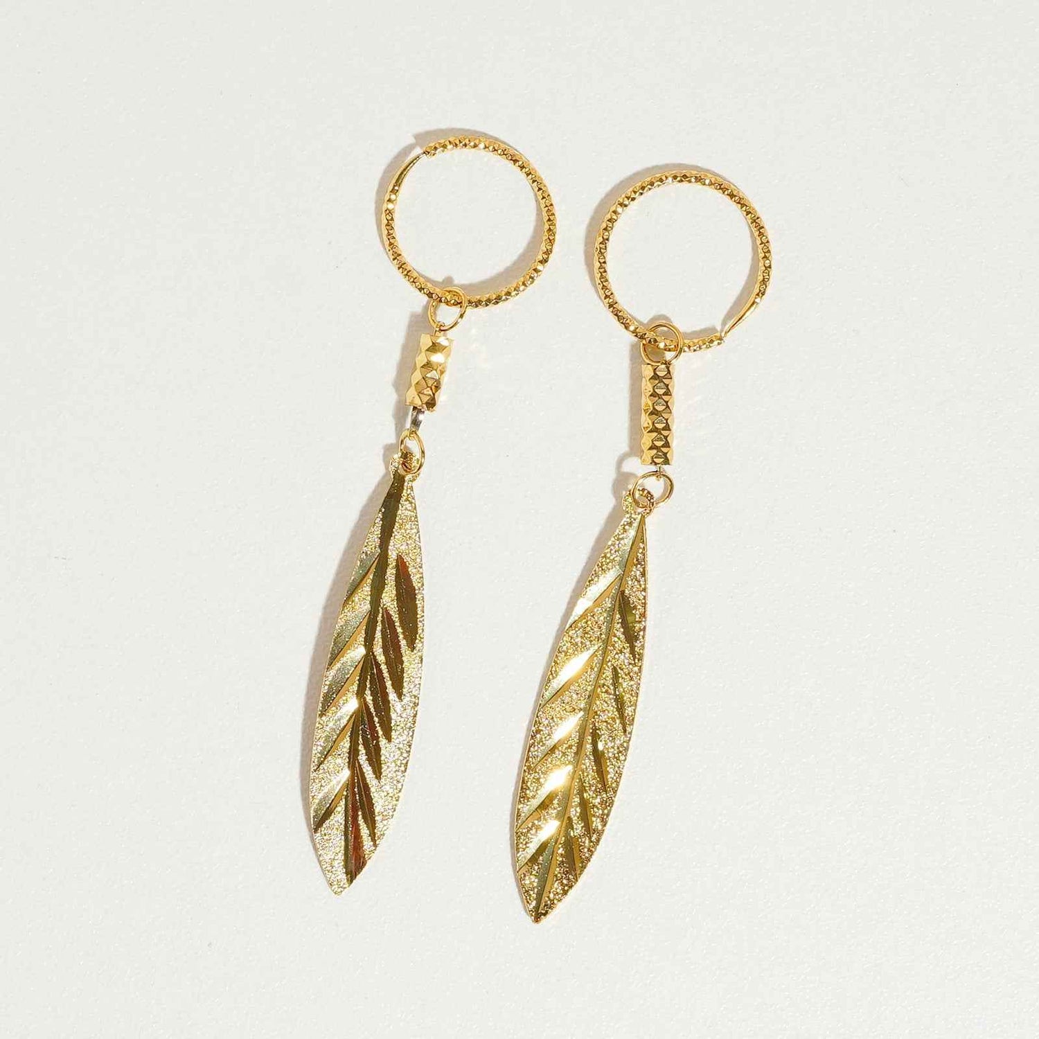 Beautiful long earrings with vertical crystal-style fashion jewellery detail