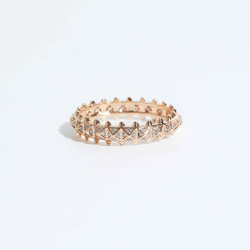 Stylish rings for women, fashion rings, modern rings, ring designs for women, pink gold tone patterned band ring style in Pakistan