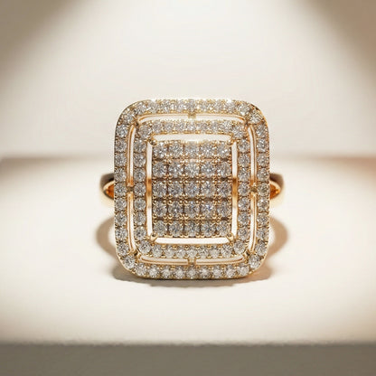 Minimalist chic ring for women with Delta Lux Rings - pavé cubic zirconia stones and rose-gold band