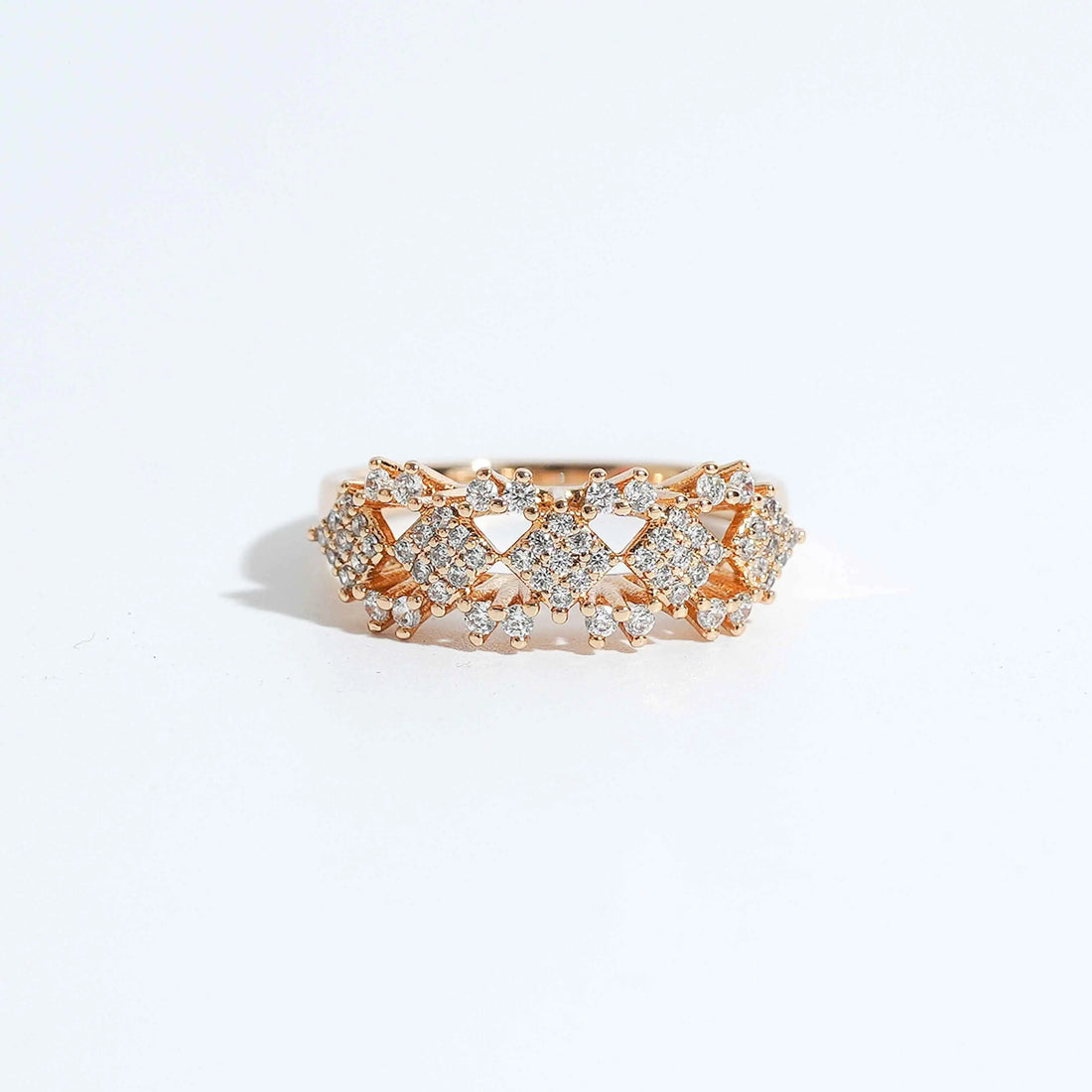 Fancy Cluster Statement Ring with CZ sparkle, gold-tone finish, ring with stone, stylish rings, stone rings for women, party style by Magnus