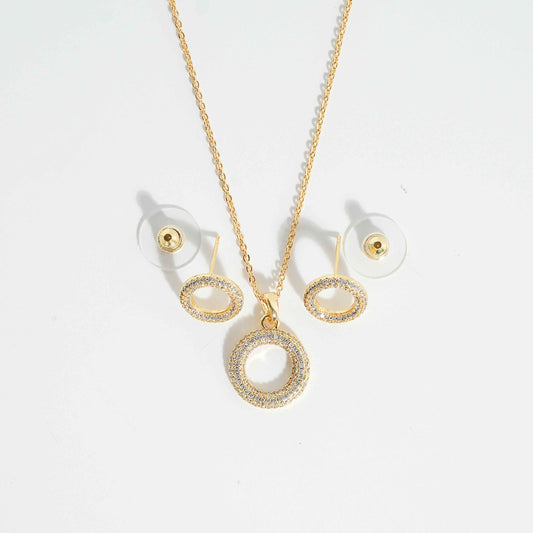 Gold Eternity Pendant Set
