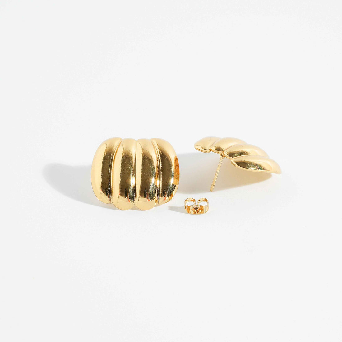 Gold Shell Studs Earring – close-up detail of design | Magnus