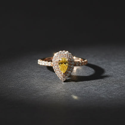 Pear Cluster Ring | Pear-Shaped Fashion Ring for Women | Pear-Cut CZ Elegance | Magnus