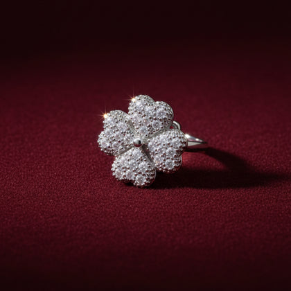 Bloom Silver Spin Ring | Silver tone ring with spinning top | Magnus
