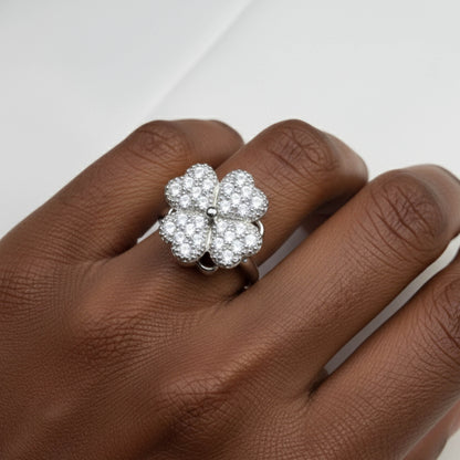 Bloom Spin Silver Ring