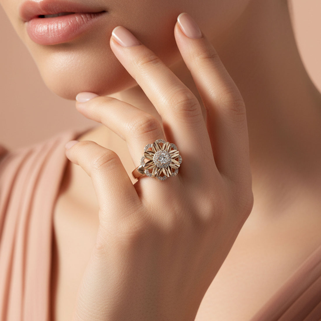 Lotus Queen Ring – close-up detail of design | Magnus