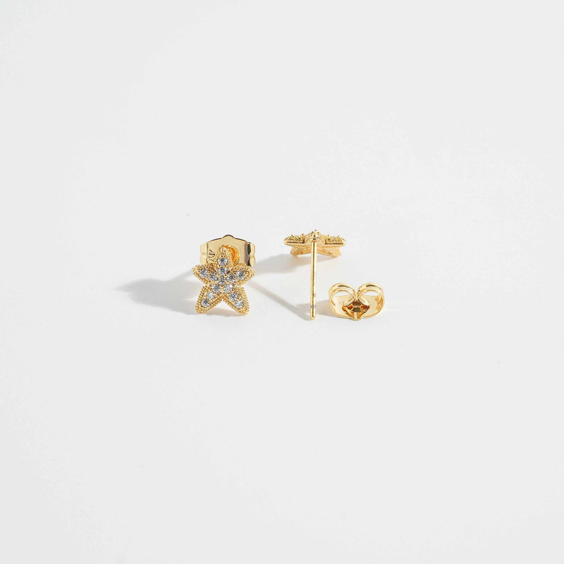 Star Gold Studs Earring – close-up detail of design | Magnus