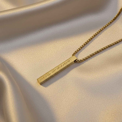 Magnus Verse Goldbar Necklace Quranic verse gold-tone bar necklace Islamic jewellery women Pakistan 