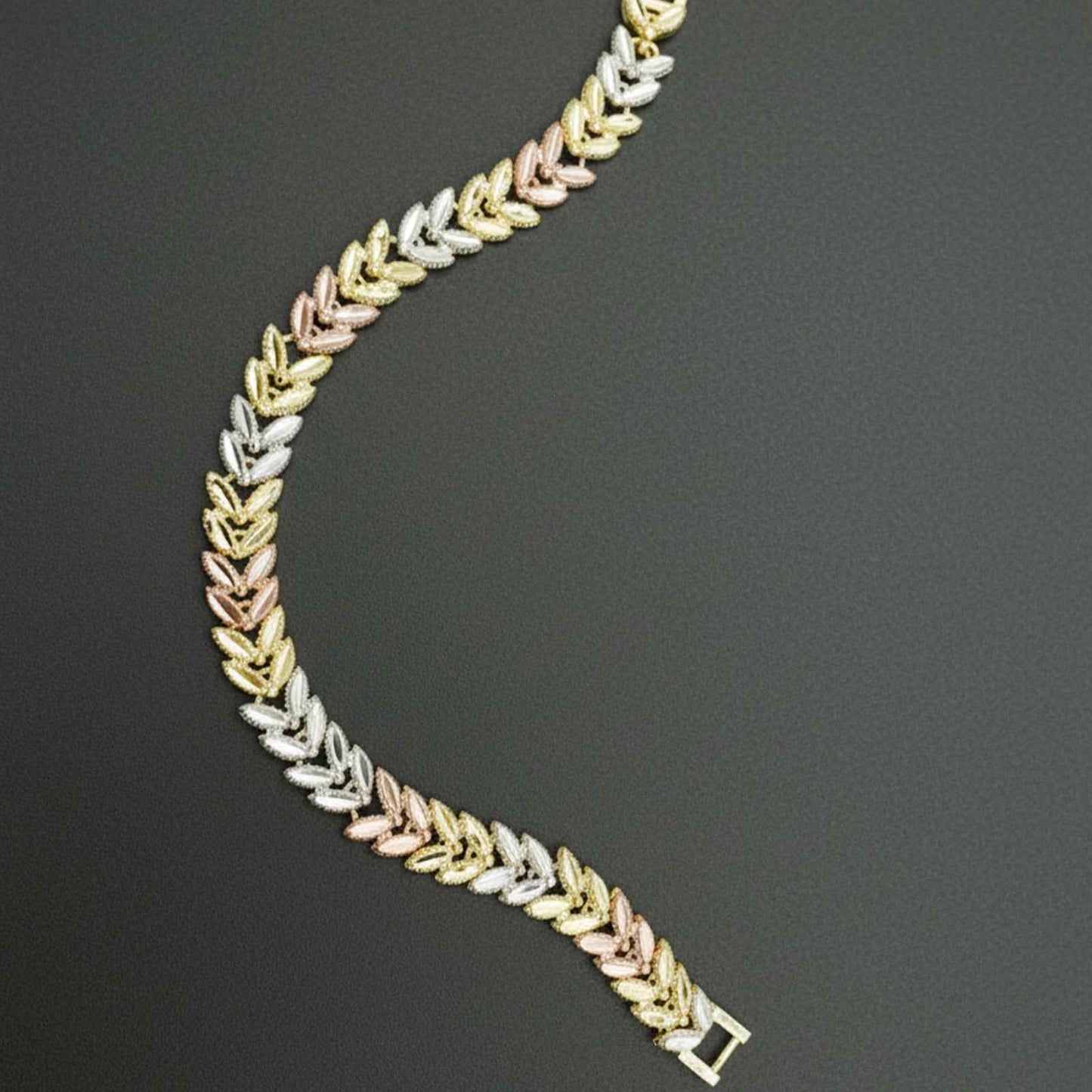 Peach Gold Leaf Bracelet – close-up detail of design | Magnus