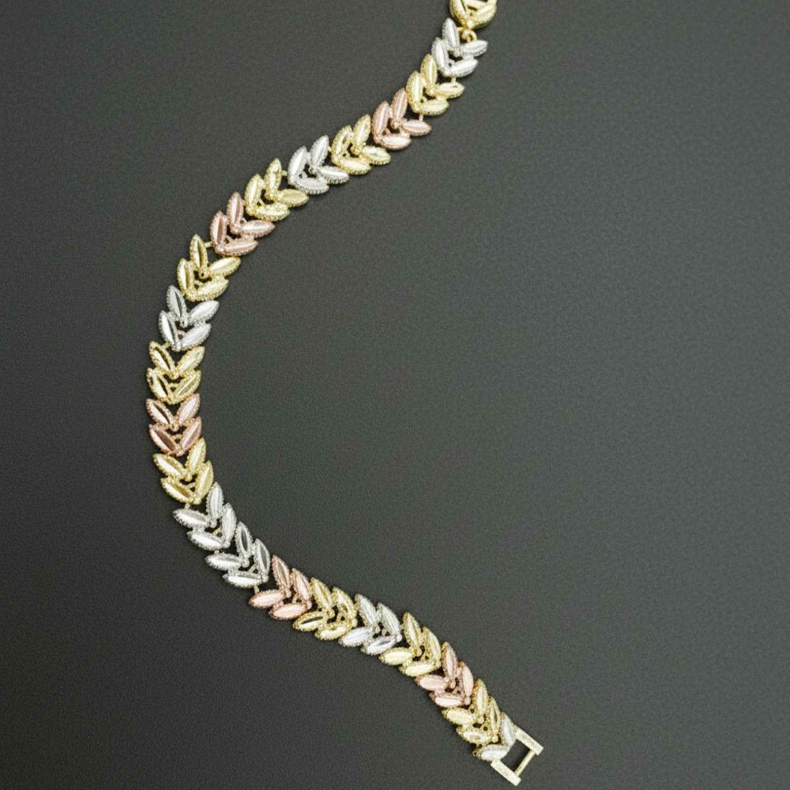 Peach Gold Leaf Bracelet – close-up detail of design | Magnus