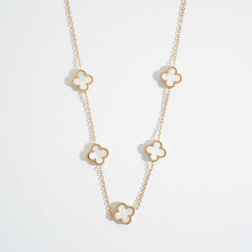 Magnus White Clover Necklace lucky four-leaf clover pendant fashion necklace for women Pakistan