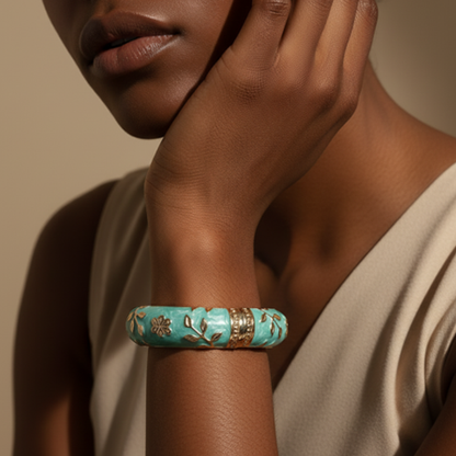 Emperor Embroidery Kara Bangle – close-up detail of design | Magnus