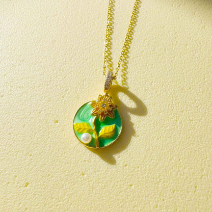 Lily Carved Necklace – close-up detail of design | Magnus